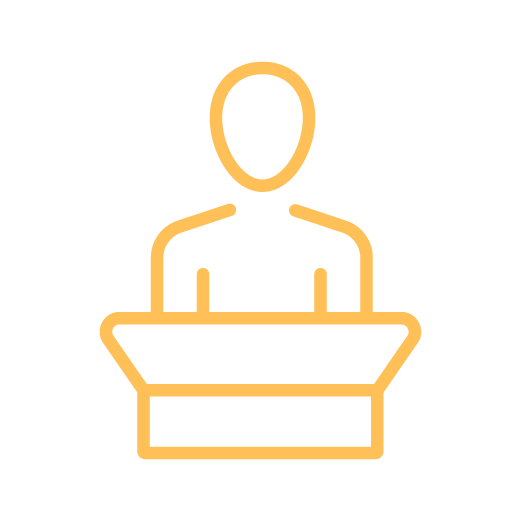 person at podium icon