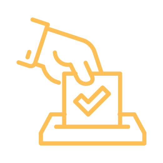 inserting ballot into voting box icon