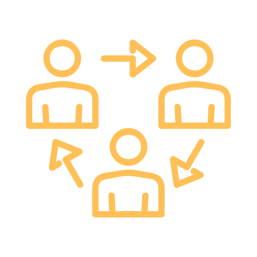 people in circle with arrows icon
