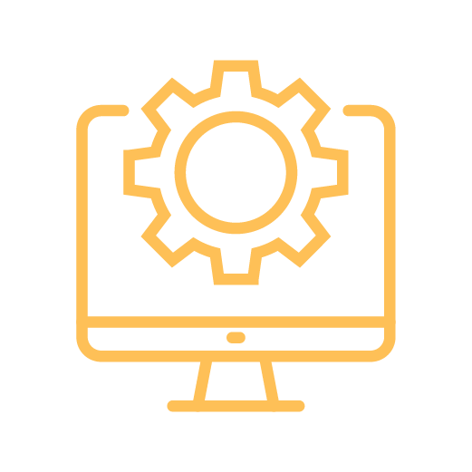 computer with gear icon